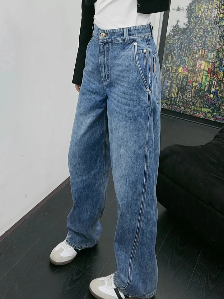 2024SS Spring Autumn Vintage New Women High Waist Blue Denim Chic Jeans Pants for Female
2024SS Spring Autumn Vintage New Women High Waist Blue Denim Chic Jeans Pants for Female
