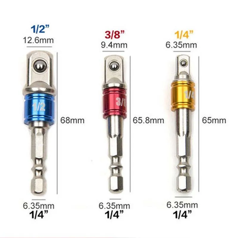3 Pcs Drill Socket Adapter Impact Drill Extension Drill Bits Bar Socket Adapter 1/4 3/8 1/2 Size Hex Shank Square Head Drill Bit
3 Pcs Drill Socket Adapter Impact Drill Extension Drill Bits Bar Socket Adapter 1/4 3/8 1/2 Size Hex Shank Square Head Drill Bit