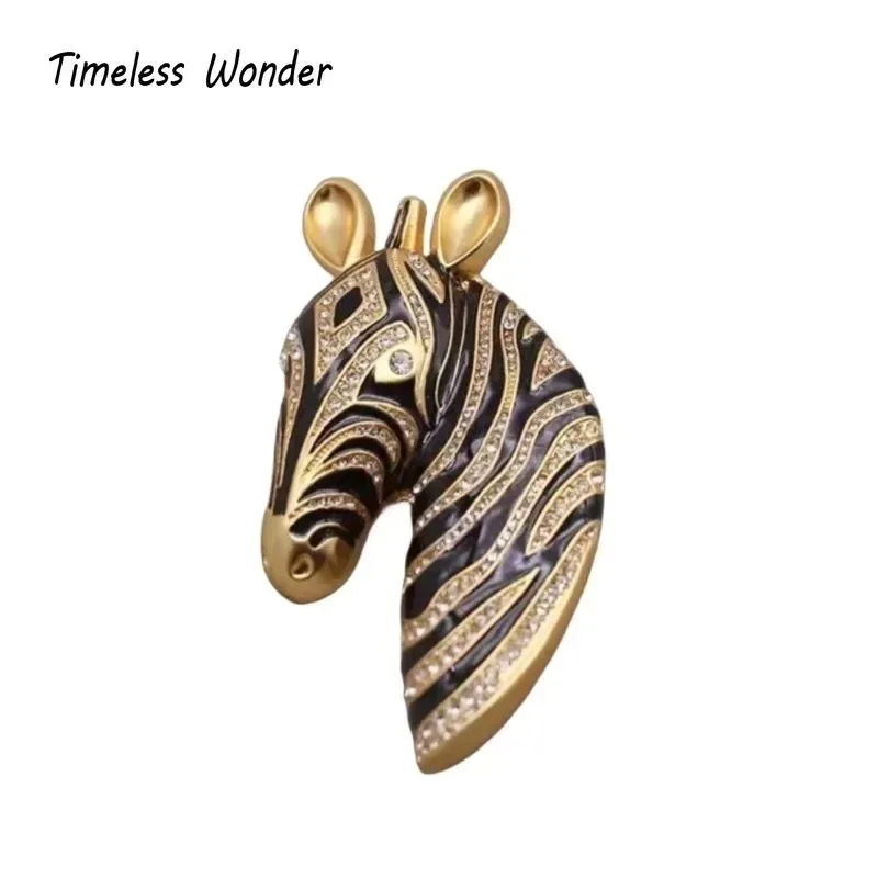 

Timeless Wonder Fancy Enamel Zircon Zebra Brooch Pins for Women Designer Jewelry Runway Rare Luxury Gift Top Rare Cute 5348
