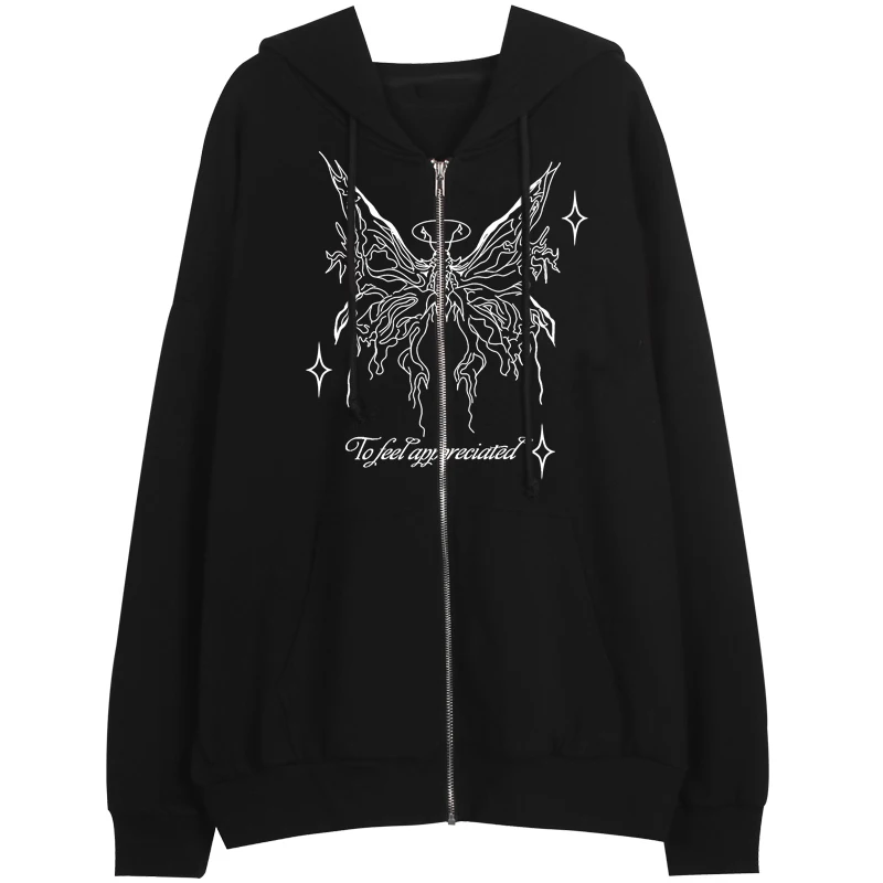 Женская толстовка Goth Y2k в стиле Харадзюку, Корейская кофта для бега с принтом бабочки, Корейская толстовка Y2K, готический винтажный свитшот для женщин
Женская толстовка Goth Y2k в стиле Харадзюку, Корейская кофта для бега с принтом бабочки, Корейская толстовка Y2K, готический винтажный свитшот для женщин