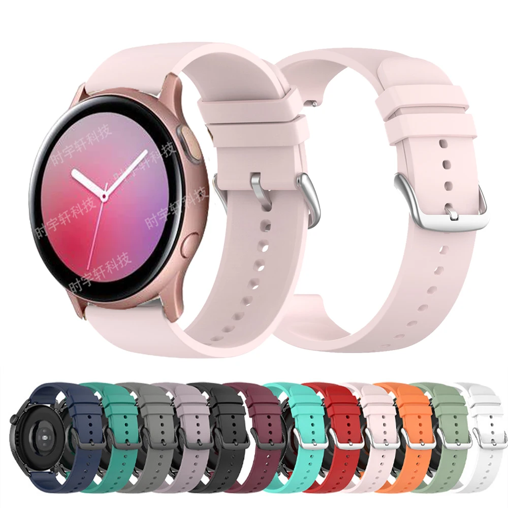 

Silicone 20mm Strap For Samsung Galaxy Watch Active 2 40mm 44mm Watchband Bracelet For Galaxy 3 41mm/42mm/Gear S2/Sport Band