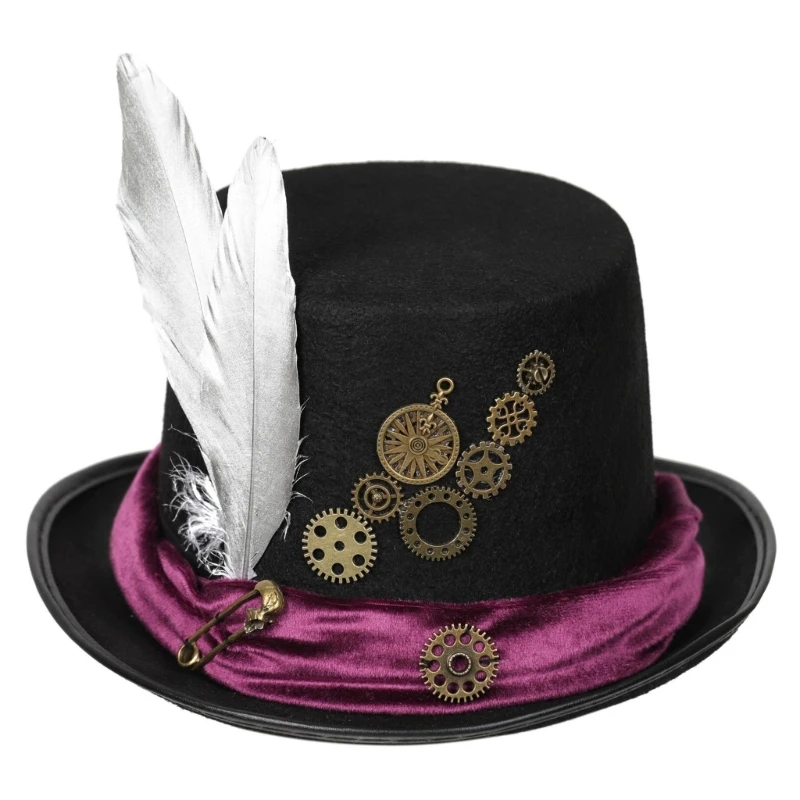 Vintage Victorian Top Hat Felt Steampunk Cap Wedding Cool Headwear Halloween Accessories Cosplay Party Props Costume Hat
Vintage Victorian Top Hat Felt Steampunk Cap Wedding Cool Headwear Halloween Accessories Cosplay Party Props Costume Hat