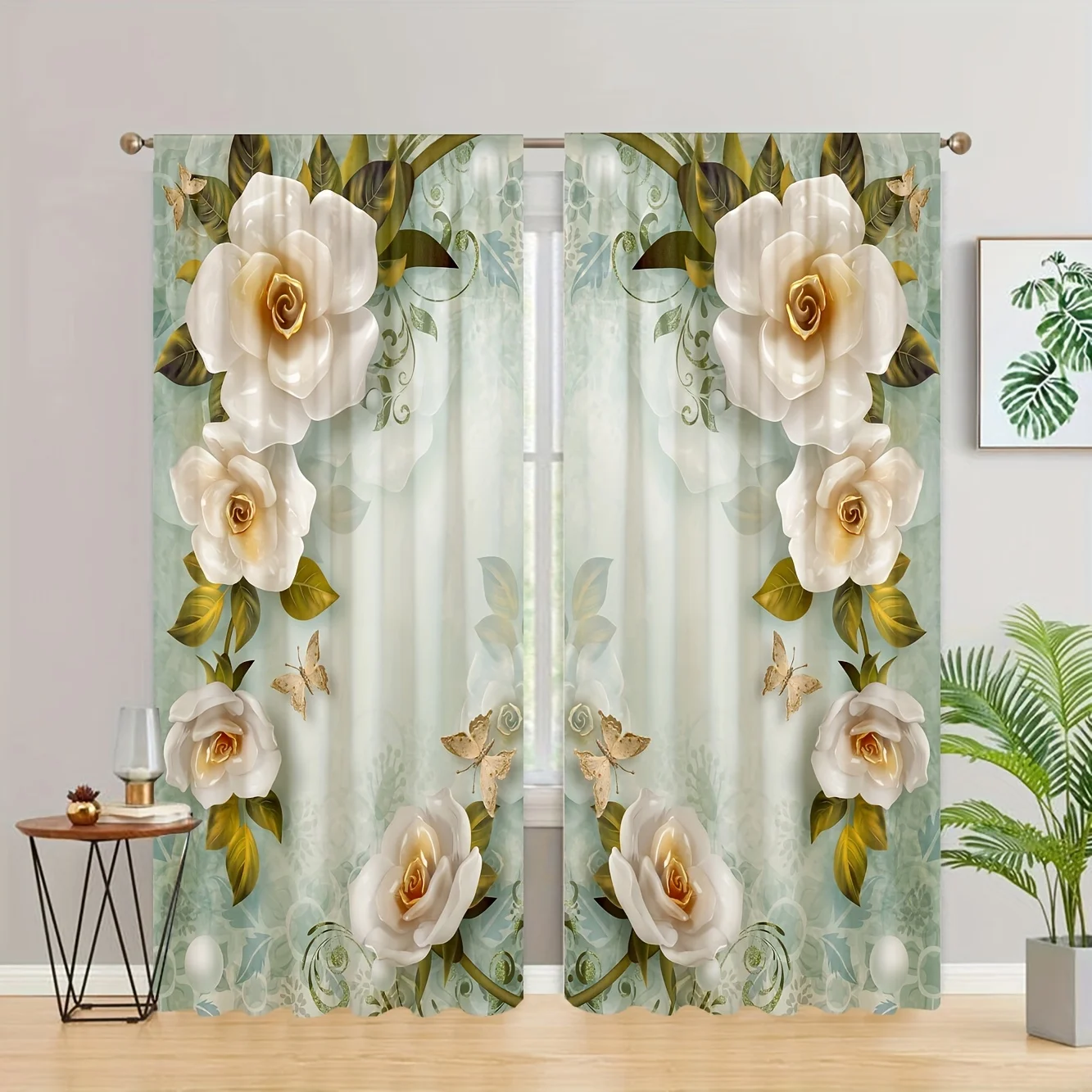 2 Panels Floral Printed Curtains With Grommet Top 65% Blackout Room Living Room And Bedroom Imitating 3D Flower Effect Style
2 Panels Floral Printed Curtains With Grommet Top 65% Blackout Room Living Room And Bedroom Imitating 3D Flower Effect Style