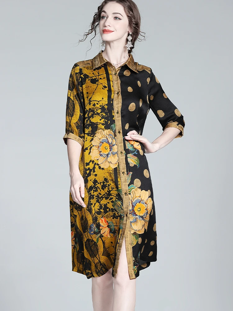 Women's Boho Floral Printed Shirt Dress Ladies Satin Silk Long Sleeve Loose Evening Party Beach Dresses Summer Sundress
Women's Boho Floral Printed Shirt Dress Ladies Satin Silk Long Sleeve Loose Evening Party Beach Dresses Summer Sundress