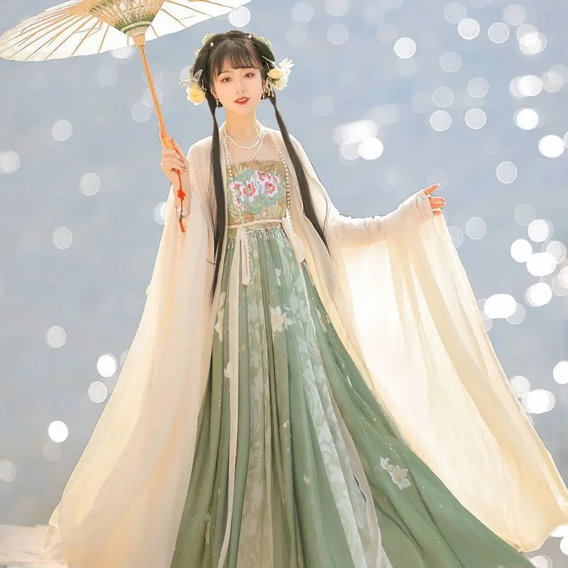 Tang-Made Hanfu Tulle Chebule Dress Big Sleeve Shirt Embroidery Authentic Daily Suit Spring and Summer Floor-Length for Women
Tang-Made Hanfu Tulle Chebule Dress Big Sleeve Shirt Embroidery Authentic Daily Suit Spring and Summer Floor-Length for Women