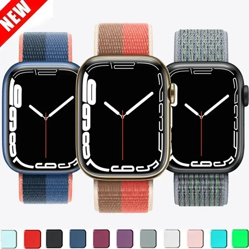 

Nylon Loop Sport Strap for Apple Watch Band 49mm 45mm 44mm 42mm 40mm 38mm Bracelet for IWatch 9 8 7 6 5 SE 3 4 Ultra 2 Watchband