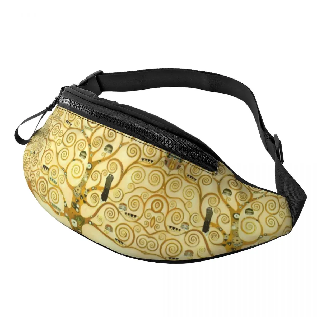 

Gustav Klimt Tree Of Life Fanny Pack Men Women Custom Art Masters Crossbody Waist Bag for Running Phone Money Pouch