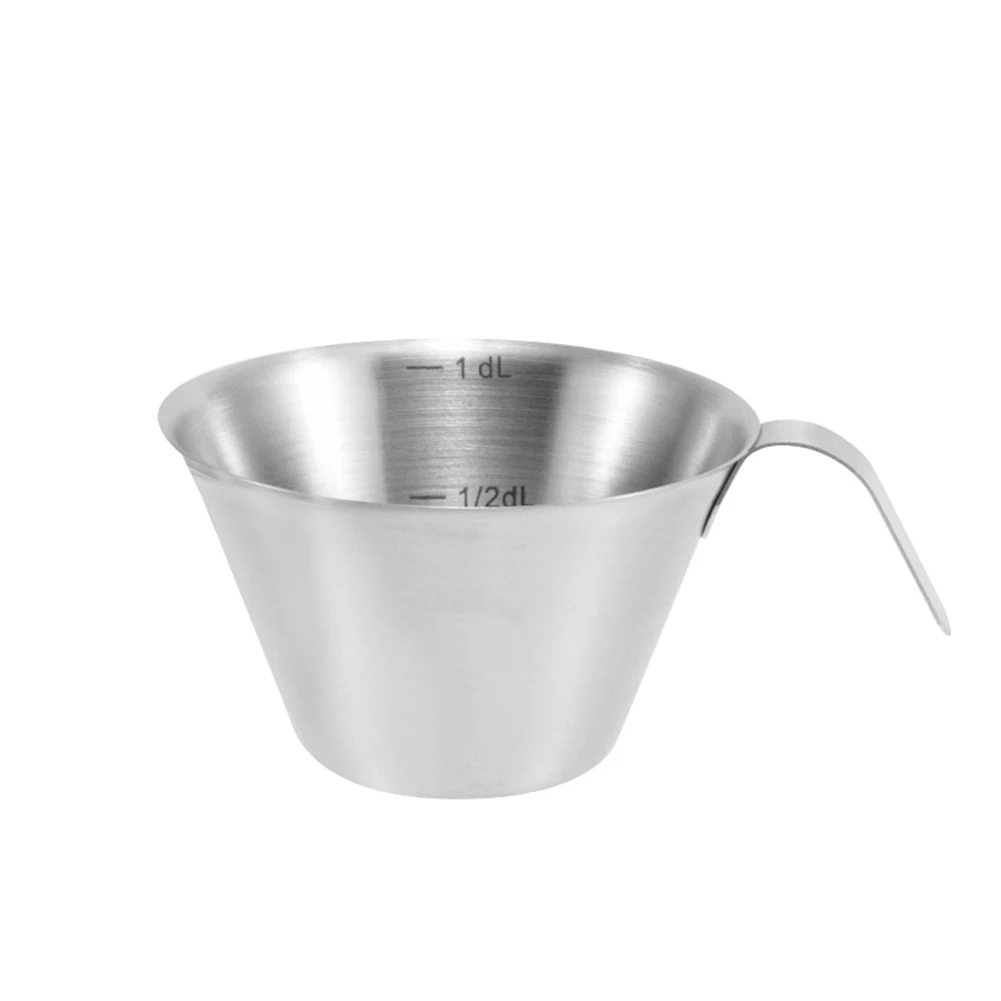 

100ml Stainless Steel Coffee Measuring Cup Espresso Extraction Double Mouth Double Scale Cup Kitchen Coffee Measuring Tool