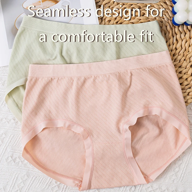 

5Pcs Cotton Underpant Panties Women's Briefs Soft Lingeries Shorts Girl SeamlessTriangle Shorts Cute Solid Intimates Panty Lady
