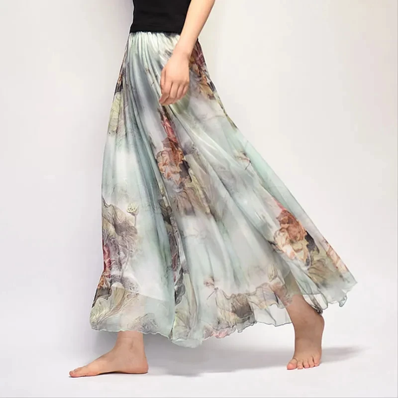 2024 New Elegant Beach Bohemian Skirt For Womens Clothes Spring Summer Chiffon Floral Skirts Elastic High Waist Boho Dance Skirt
2024 New Elegant Beach Bohemian Skirt For Womens Clothes Spring Summer Chiffon Floral Skirts Elastic High Waist Boho Dance Skirt