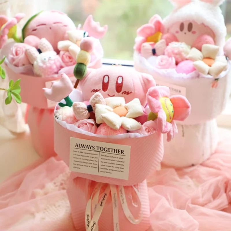 

Anime Kirby Plush Flower Bouquet Toy Doll Birthday Girlfriend Creative Cartoon Stuffed Plushie Valentine's Day Graduation Gifts
