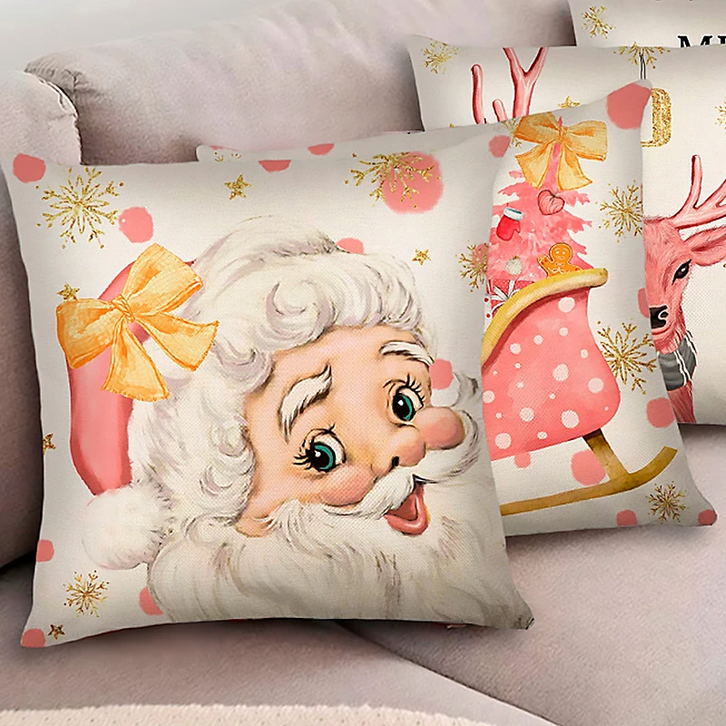 

Merry Christmas Decorative Pillow Cover Santa Claus Xmas Snowman Throw Pillowcase Home Decor Cushion Covers for Sofa 45x45cm