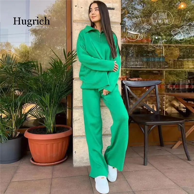 Green Women Zip Sweaters 2 Pieces Set Fashion Female Casual Polo Neck Solid Oversize Pullovers Jumper Knitted Winter Suit 2022
Green Women Zip Sweaters 2 Pieces Set Fashion Female Casual Polo Neck Solid Oversize Pullovers Jumper Knitted Winter Suit 2022