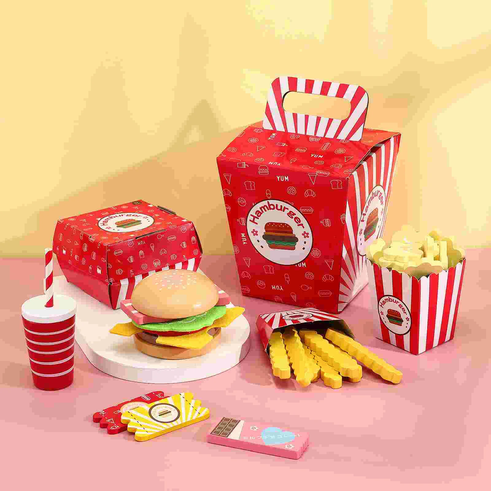 Fake Food Toys for Toddlers Hamburger French Fries Combo Simulation Fast Playset Restaurant Playsets Role Wooden Kids Child
Fake Food Toys for Toddlers Hamburger French Fries Combo Simulation Fast Playset Restaurant Playsets Role Wooden Kids Child