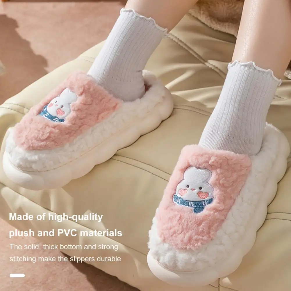 1 Pair Women Winter Slippers Thick Plush Cartoon Rabbit Thick Flat Sole Anti-skid Slip-on Warm Cozy Lady Home Dorm Slippers
1 Pair Women Winter Slippers Thick Plush Cartoon Rabbit Thick Flat Sole Anti-skid Slip-on Warm Cozy Lady Home Dorm Slippers