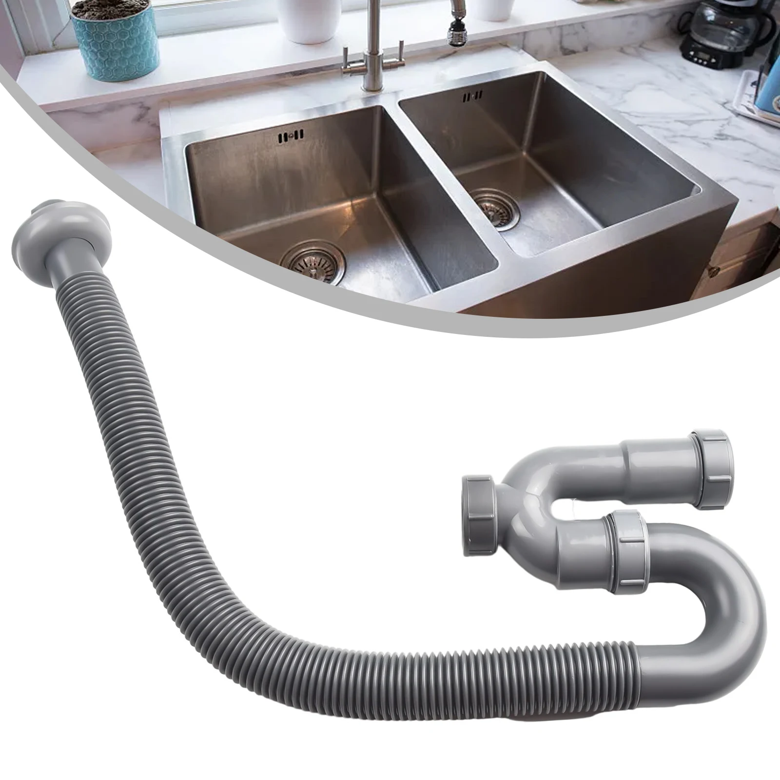 Drainage Pipe U-shaped Drain Flexible Tubing Kitchen Sink Drain Kit Drain Pipe Kit Easy Installation Easy To Clean
Drainage Pipe U-shaped Drain Flexible Tubing Kitchen Sink Drain Kit Drain Pipe Kit Easy Installation Easy To Clean