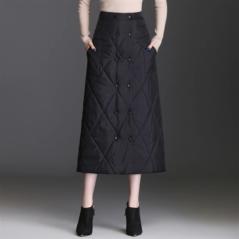 Japanese Style Double Breasted Padded Cotton Thicken Warm Autumn Winter Down Skirts Fashion Women Outwear Midi Casual Skirts
Japanese Style Double Breasted Padded Cotton Thicken Warm Autumn Winter Down Skirts Fashion Women Outwear Midi Casual Skirts