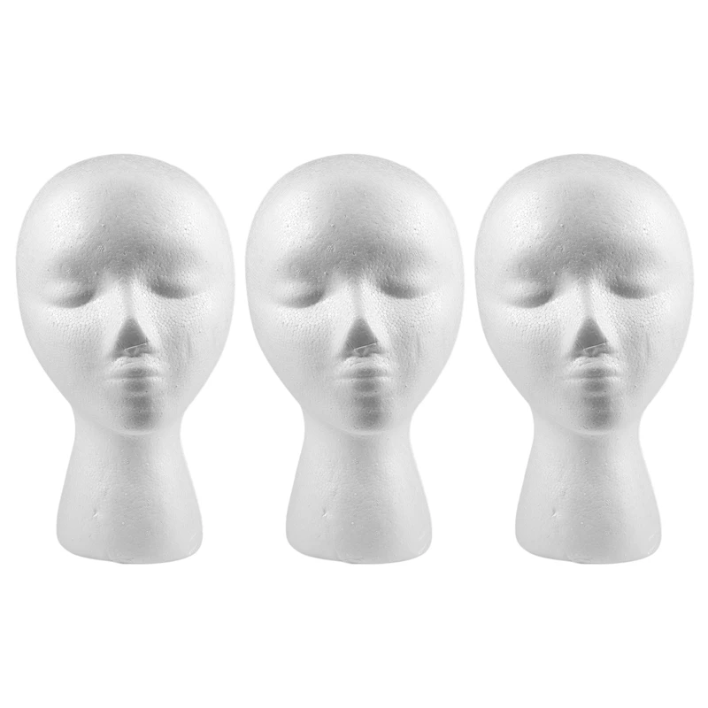 3X 27.5 X 52Cm Dummy / Mannequin Head Female Foam(Polystyrene) Exhibitor For Cap, Headphones
3X 27.5 X 52Cm Dummy / Mannequin Head Female Foam(Polystyrene) Exhibitor For Cap, Headphones