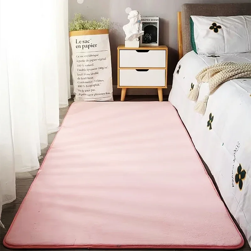 

New Nordic Super Cozy Living Room Rug Solid Color Area Coral Carpet Memory Foam Mats for Home Bedroom Decoration Kids Yoga Mat