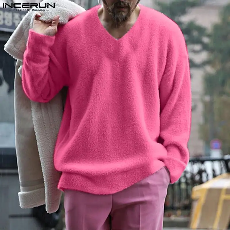 INCERUN Men Pullovers Solid Color Plush V Neck Long Sleeve Casual Male Sweaters Streetwear 2023 Loose Fashion Men Clothing S-5XL
INCERUN Men Pullovers Solid Color Plush V Neck Long Sleeve Casual Male Sweaters Streetwear 2023 Loose Fashion Men Clothing S-5XL