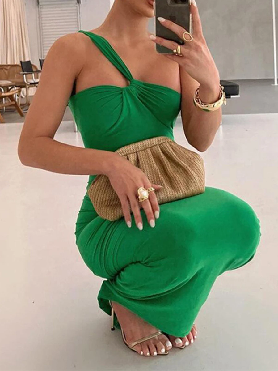 Women s Bodycon Long Dress Ladies One Shoulder Sleeveless Backless Maxi Dress Party Club Ruched Dresses
Women s Bodycon Long Dress Ladies One Shoulder Sleeveless Backless Maxi Dress Party Club Ruched Dresses