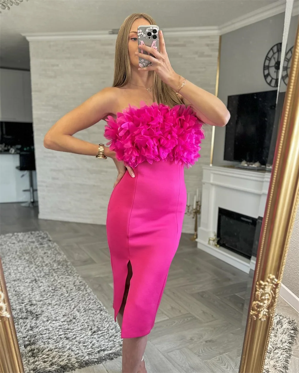 Fashion Intricate Jersey Flower Pleat Sheath Strapless Knee Length Dresses Cocktail Dresses Matching Formal High Quality Retro 
Fashion Intricate Jersey Flower Pleat Sheath Strapless Knee Length Dresses Cocktail Dresses Matching Formal High Quality Retro