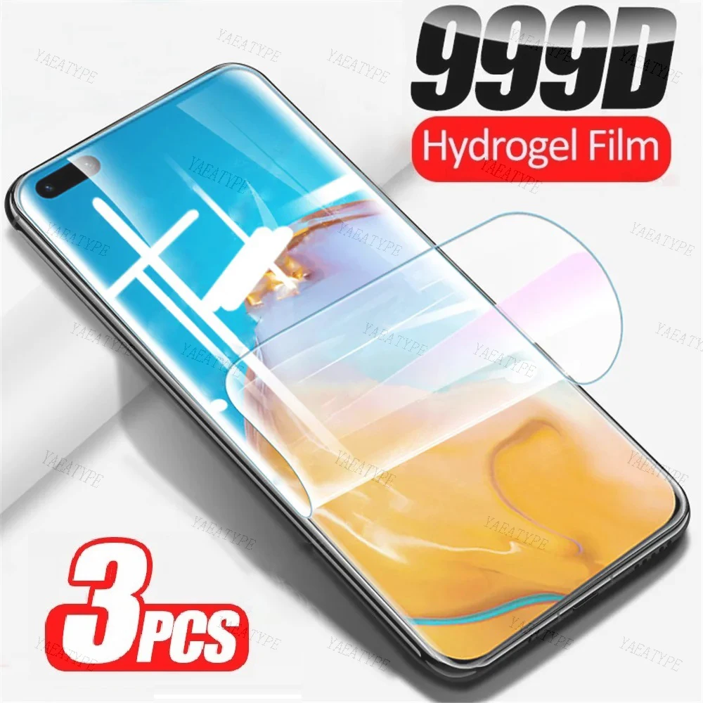 

3Pcs Full Cover Hydrogel Film For Huawei P30 P20 P40 Lite Screen Protector For Huawei P50 P60 Mate 30 20 40 50 Pro Lite Film