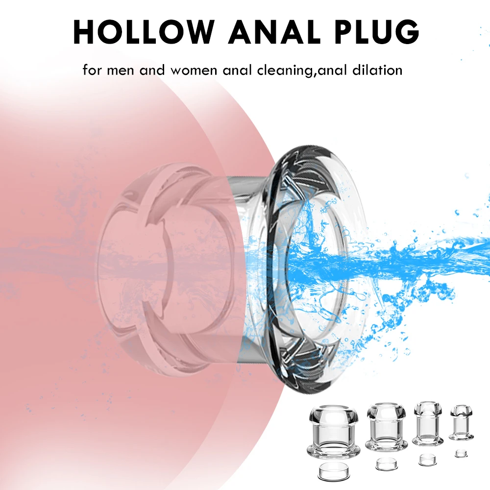 Hollow Speculum Peeking Anal Beads Butt Plug with Stopper Expander Tunnel Transparent Anus Dilation Adult Women Men Gay Hollow Speculum Peeking Anal Beads Butt Plug with Stopper Expander Tunnel Transparent Anus Dilation Adult Women Men Gay