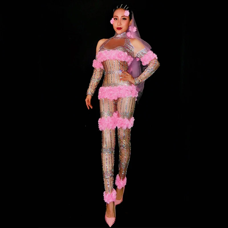 Full Rhinestones Jumpsuit Headdress Women Pole Dance Outfit Nightclub Ds Dj Gogo Dancer Costumes Stage Rave Clothes XS5768
Full Rhinestones Jumpsuit Headdress Women Pole Dance Outfit Nightclub Ds Dj Gogo Dancer Costumes Stage Rave Clothes XS5768