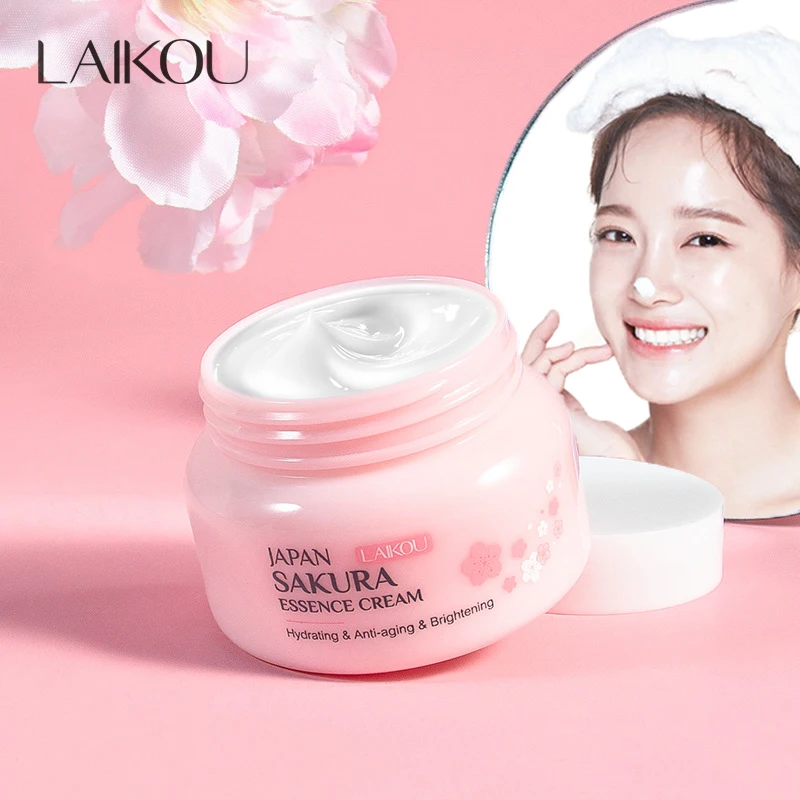 

LAIKOU Japan Sakura Essence Cream Cherry Blossom Facial Cream Moisturizing Anti Wrinkle Anti Aging Brighten Skin Care 60g