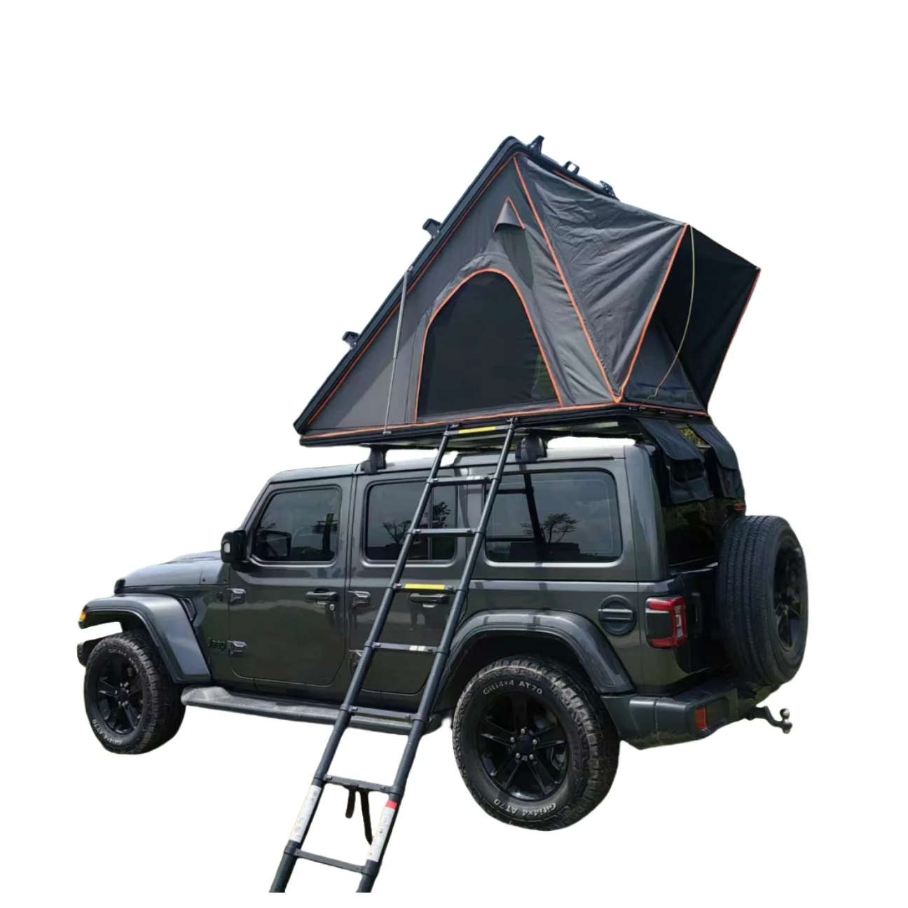 

Aluminum Triangle Hard Shell Outdoor Roof Top Tent 3-4 Person for Camping Car Rooftop Tents