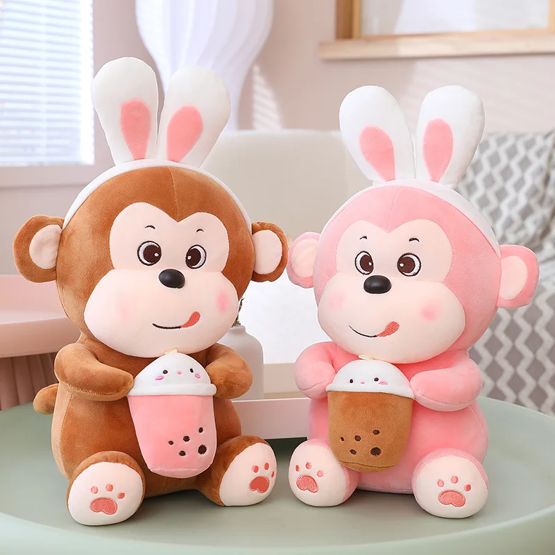 

25-60 см Милая обезьяна, чайный пузырь, плюшевая игрушка, мягкая милая искусственная кукла, игрушки для детей, девочек, подарок на день рождения, Декор