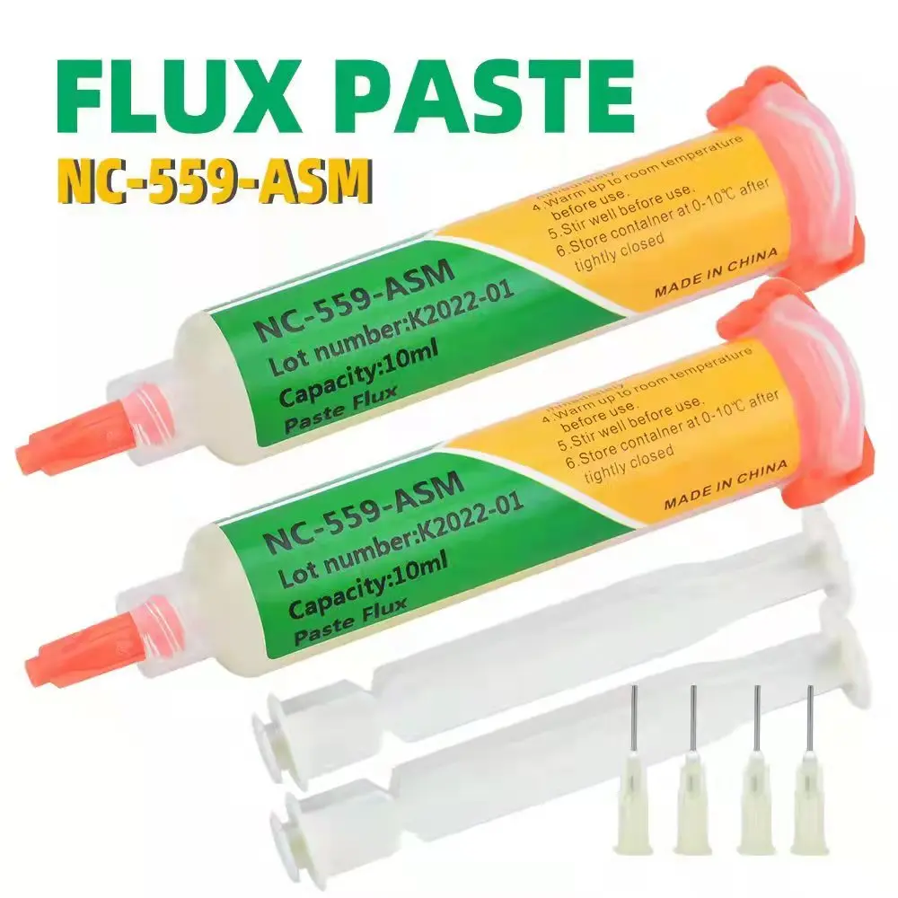 10cc flux paste NC-559-ASM BGA flux syringe type solder paste Welding flux soldering Solda pasta de solda reballing
10cc flux paste NC-559-ASM BGA flux syringe type solder paste Welding flux soldering Solda pasta de solda reballing