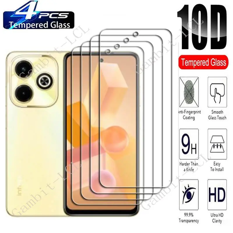 

4PCS For Infinix Hot 40i 6.56" Screen Protective Tempered Glass ON InfinixHot40i Hot40i X6528B Protection Cover Film