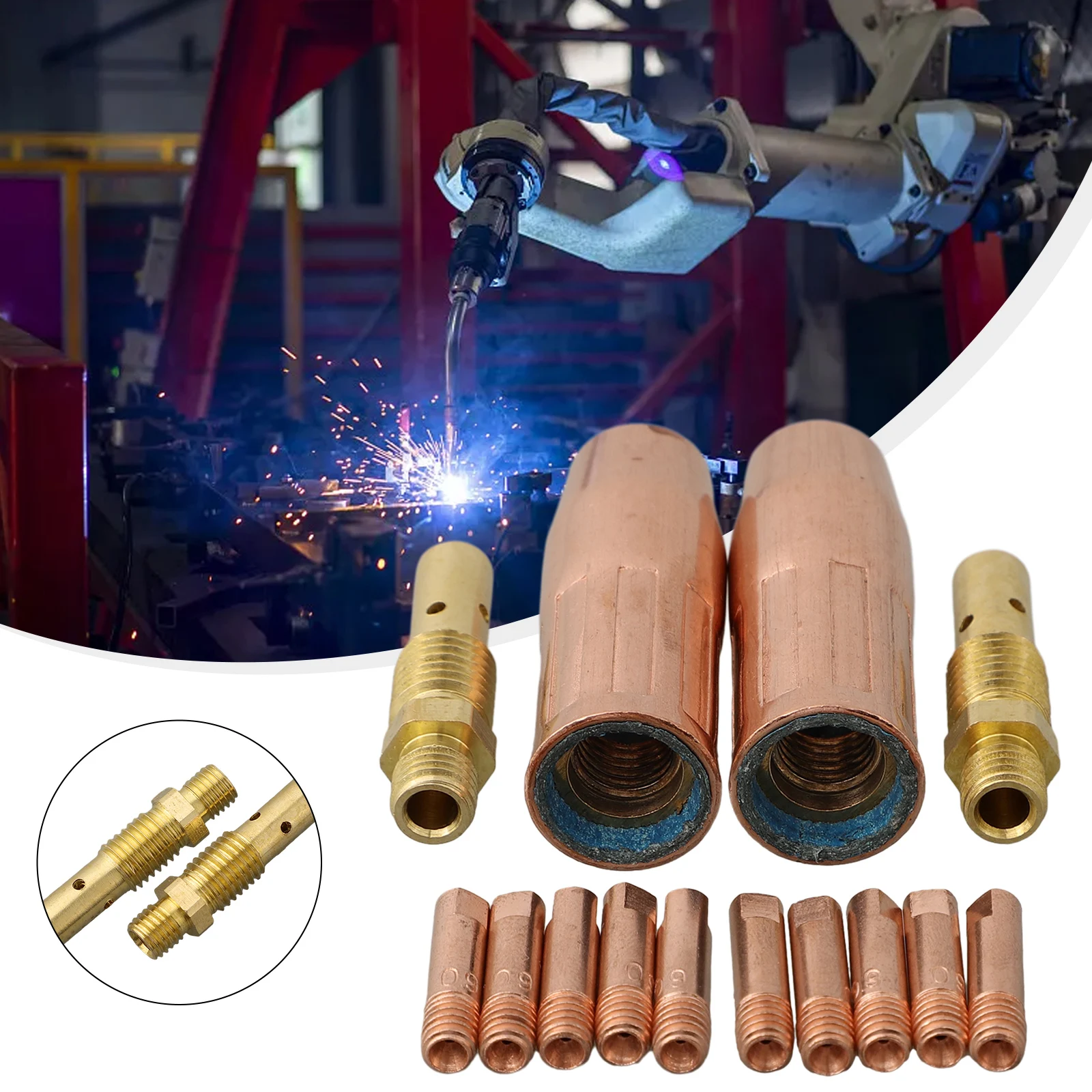 14 Pcs MIG Welding Kit For Welding Equipment Gas Diffuser M3 Nozzle Accessories Anti-aging Consumables Durable
14 Pcs MIG Welding Kit For Welding Equipment Gas Diffuser M3 Nozzle Accessories Anti-aging Consumables Durable