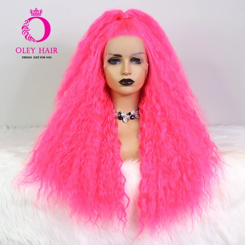 Hot Pink Synthetic Lace Front Wig Heat Resistant Free-part Long Deep Wave 24 Inch Drag Queen Cosplay Wigs For Black Women
Hot Pink Synthetic Lace Front Wig Heat Resistant Free-part Long Deep Wave 24 Inch Drag Queen Cosplay Wigs For Black Women