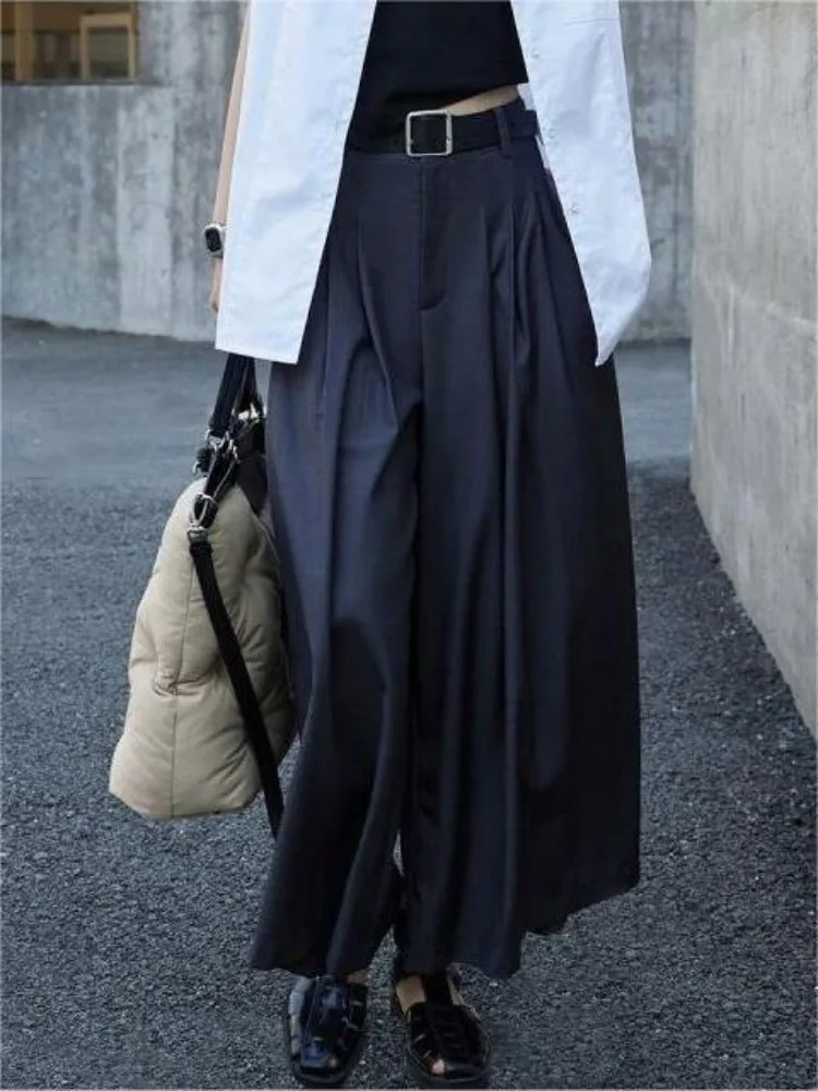 

HOUZHOU Youthful Woman Oversized Skirt Suit Pants Vintage Baggy Office Ladies Korean Fashion Harajuku Trousers Elegant Japanese