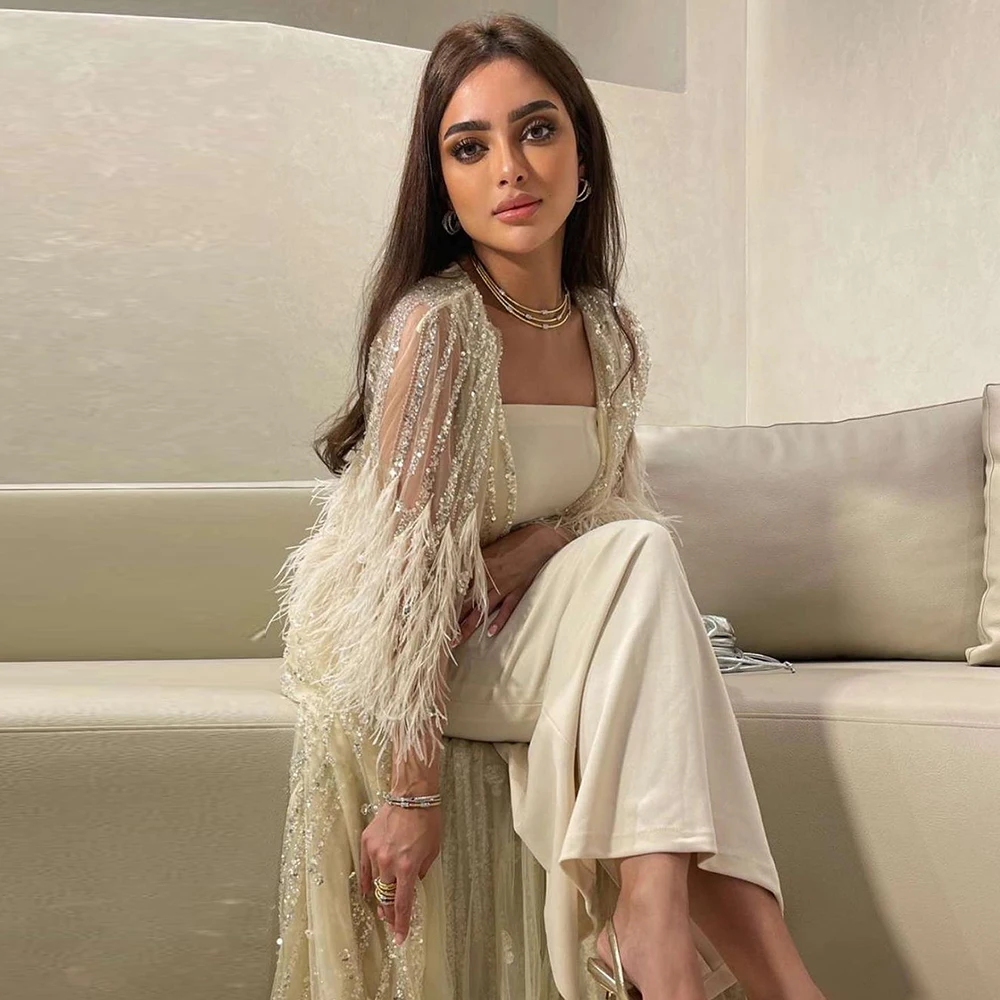 Duricve Luxury Yellow Feathers Evening Dresses With Jacket For Women Arabic 2023 Elegant Birthday Wedding Party Dress Prom Gown
Duricve Luxury Yellow Feathers Evening Dresses With Jacket For Women Arabic 2023 Elegant Birthday Wedding Party Dress Prom Gown
