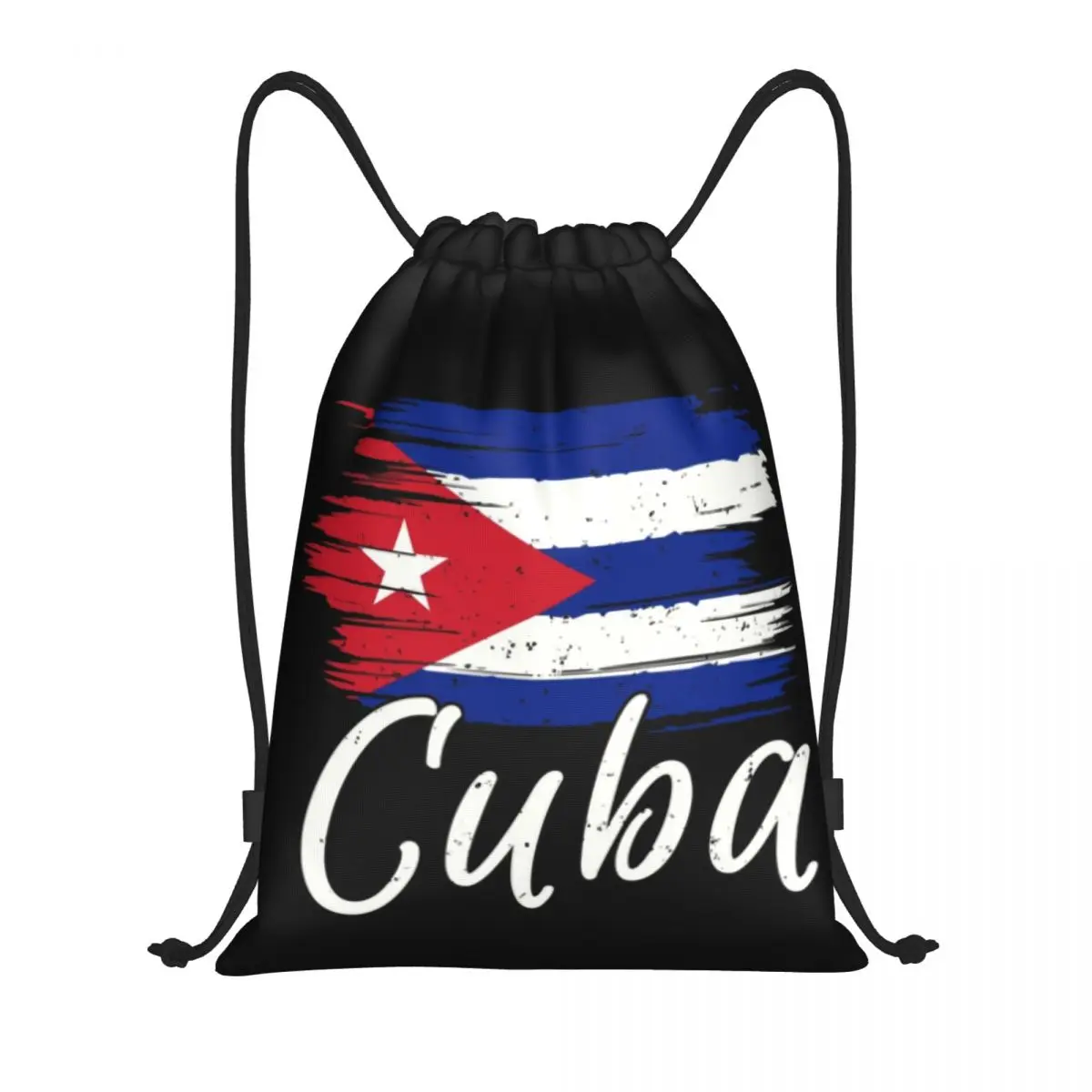 

Cuba Cuban Havana Flag Drawstring Backpack Women Men Sport Gym Sackpack Foldable Cuban Patriotic Training Bag Sack