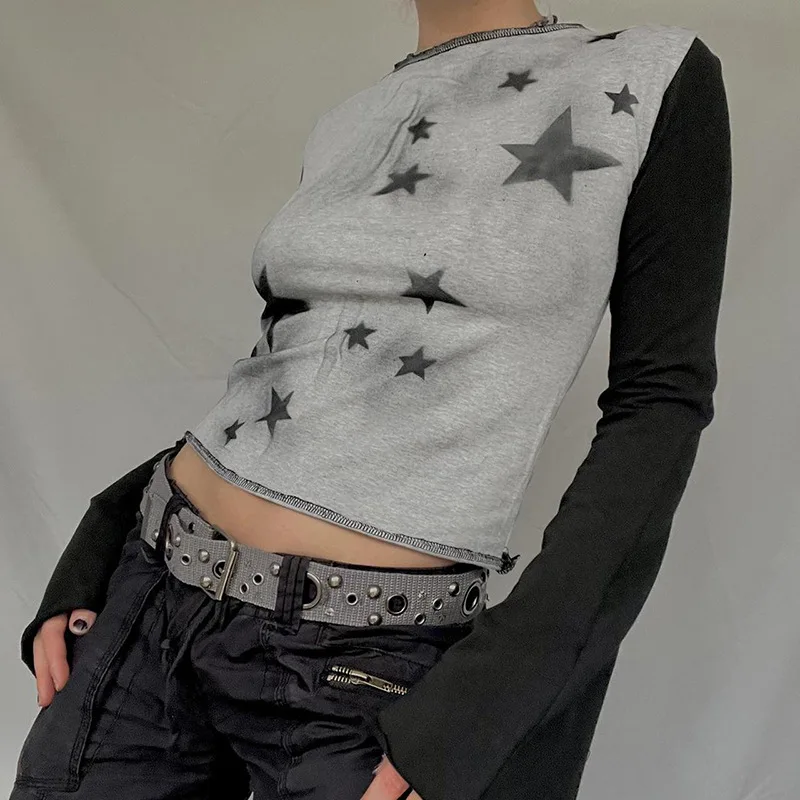 2023 Distressed Women Star Print T Shirts Vintage Long Sleeve O Neck Spring Autumn Tee Casaual Streetwear
2023 Distressed Women Star Print T Shirts Vintage Long Sleeve O Neck Spring Autumn Tee Casaual Streetwear