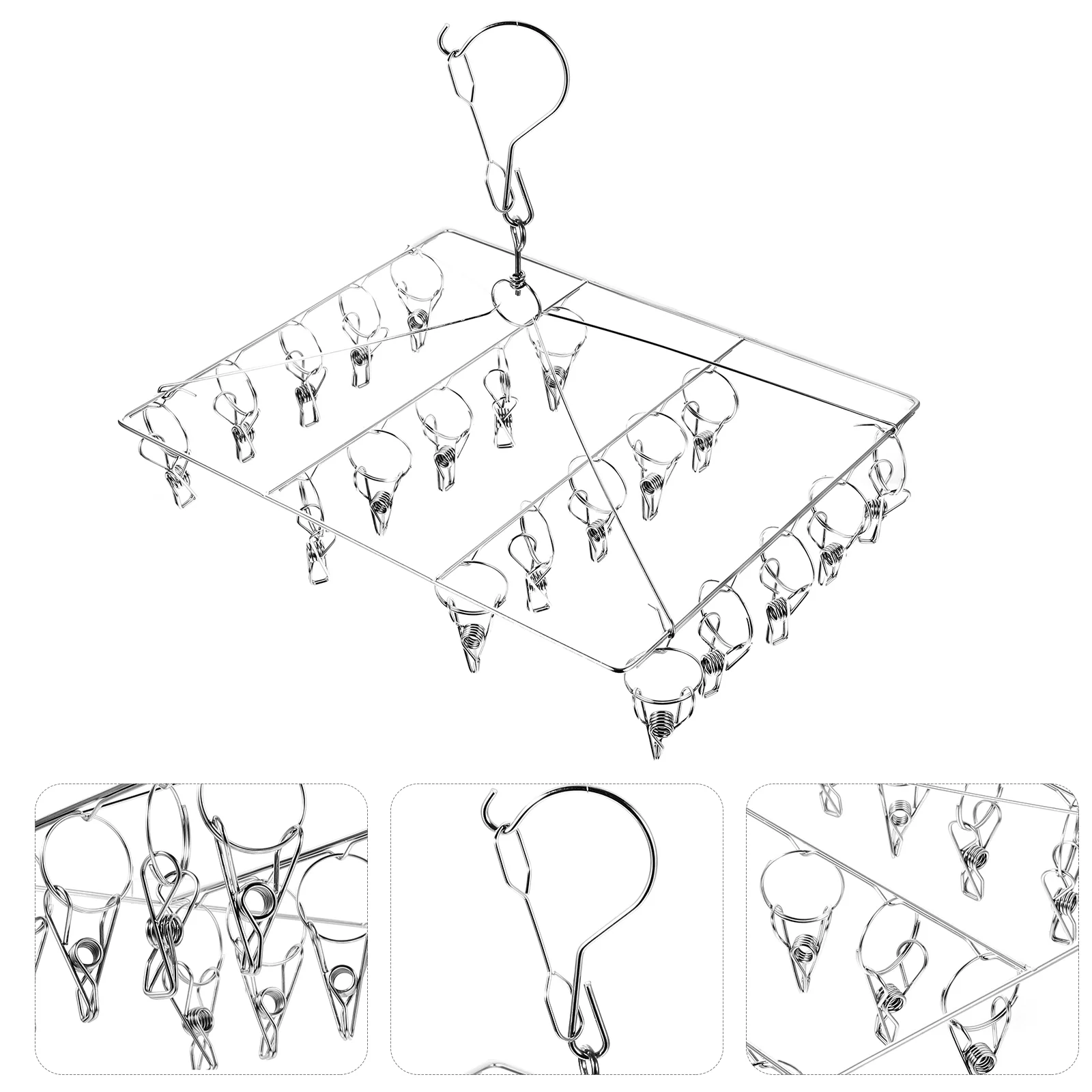Laundry Socks Hanger Hat Hanger 20-Clips Socks Hanger Stainless Steel Hat Rack Clothes Hanger
Laundry Socks Hanger Hat Hanger 20-Clips Socks Hanger Stainless Steel Hat Rack Clothes Hanger