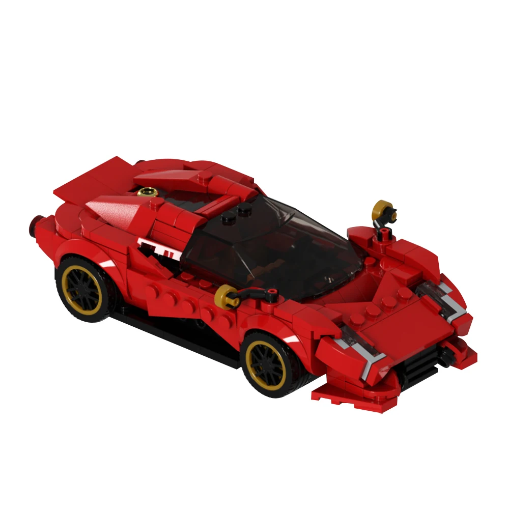 

Gobrick MOC De Tomaso P72, модельные кирпичи, мини красный спортивный автомобиль, наборы строительных блоков, наборы для пробивания технической научной фантастики, игрушки, подарки