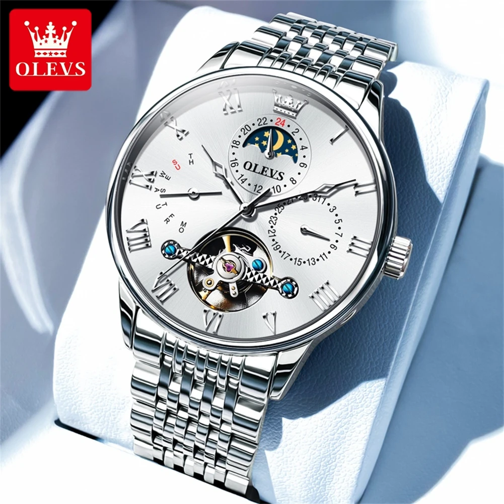 OLEVS 7009 Original Skeleton Men's Automatic Mechanical Watch Fashion Multi functional Waterproof Lunar Design Brand Men's Watch
OLEVS 7009 Original Skeleton Men's Automatic Mechanical Watch Fashion Multi functional Waterproof Lunar Design Brand Men's Watch