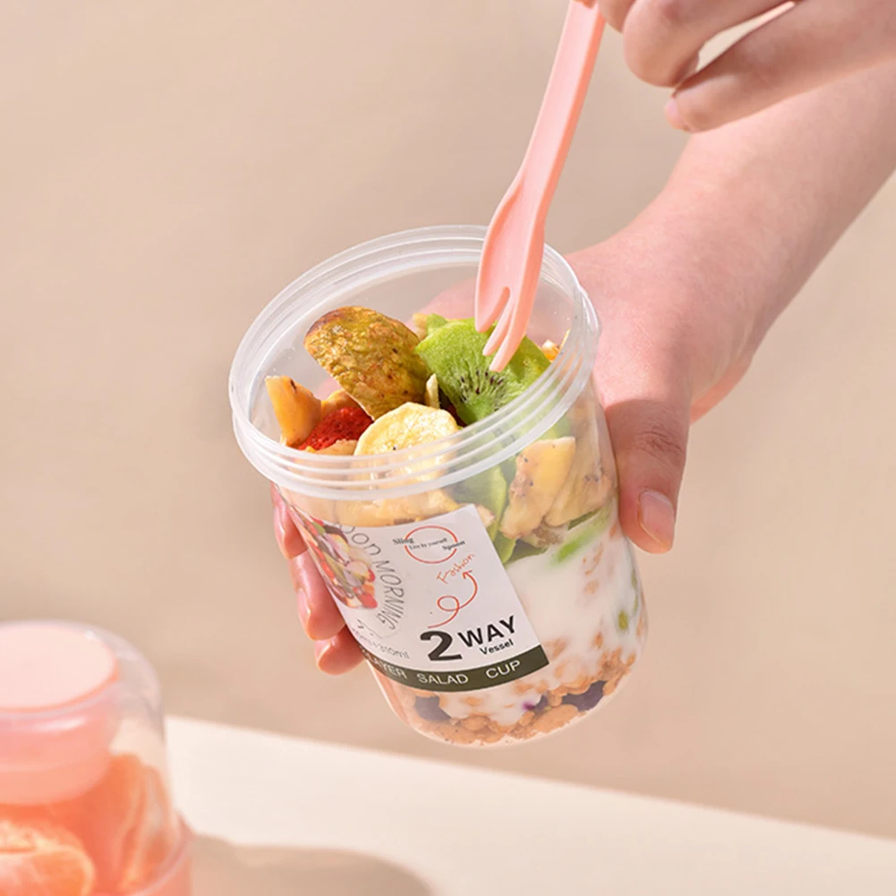 4 Pack Carry Breakfast Cups Salad Cups Yogurt Cereal Oatmeal Snacks Parfait Containers and Salad Dressing Holders with Lid Spoon 4 Pack Carry Breakfast Cups Salad Cups Yogurt Cereal Oatmeal Snacks Parfait Containers and Salad Dressing Holders with Lid Spoon