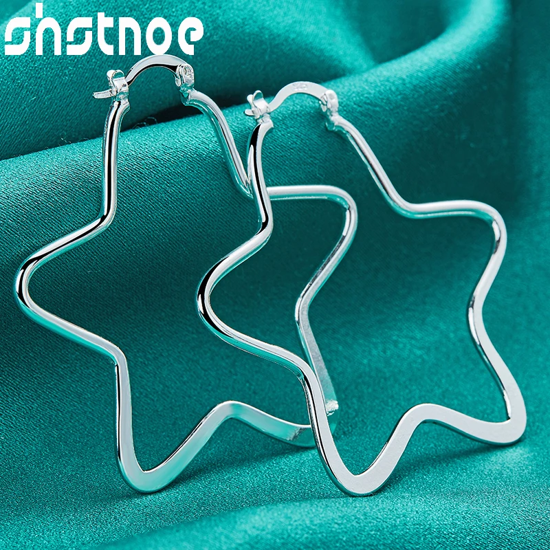 SHSTONE 925 Sterling Silver Luxury Big Star Hoop Earrings For Women Party Engagement Wedding Birthday Gift Fashion Charm Jewelry
SHSTONE 925 Sterling Silver Luxury Big Star Hoop Earrings For Women Party Engagement Wedding Birthday Gift Fashion Charm Jewelry