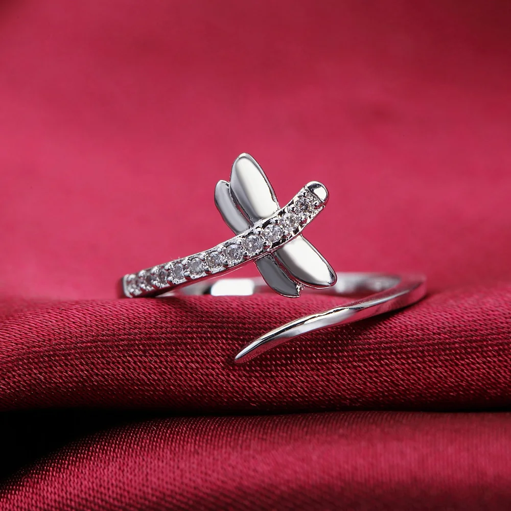 Charm 925 Sterling Silver Rings for Women 18k Gold Crystal Dragonfly Simple Adjustable Fashion Wedding Party Gifts Jewelry
Charm 925 Sterling Silver Rings for Women 18k Gold Crystal Dragonfly Simple Adjustable Fashion Wedding Party Gifts Jewelry