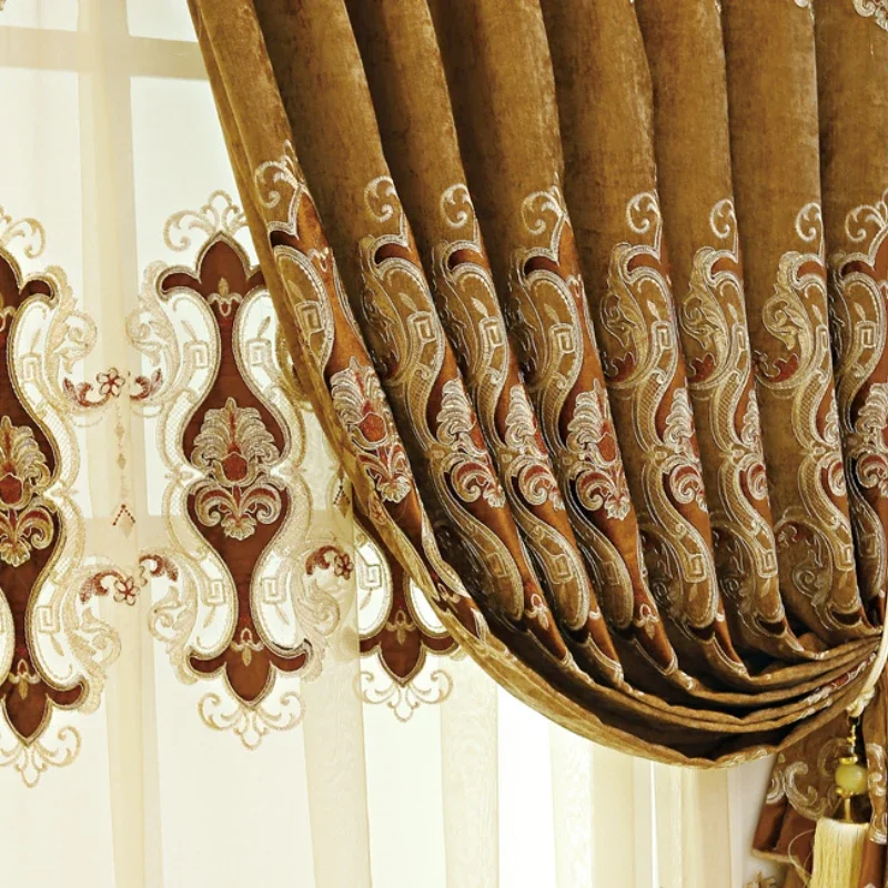 European Style Curtains for Living Dining Room Bedroom Chenille Embroidered High-grade Villa Balcony Window Decor Custom Size
European Style Curtains for Living Dining Room Bedroom Chenille Embroidered High-grade Villa Balcony Window Decor Custom Size