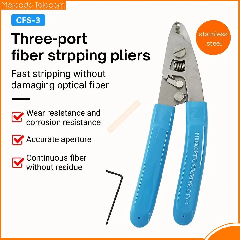 

Free shipping CFS-30 Three-port Fiber Optical Stripper Pliers Wire Strippers for FTTH Tools Optic Stripping Plier Tool
