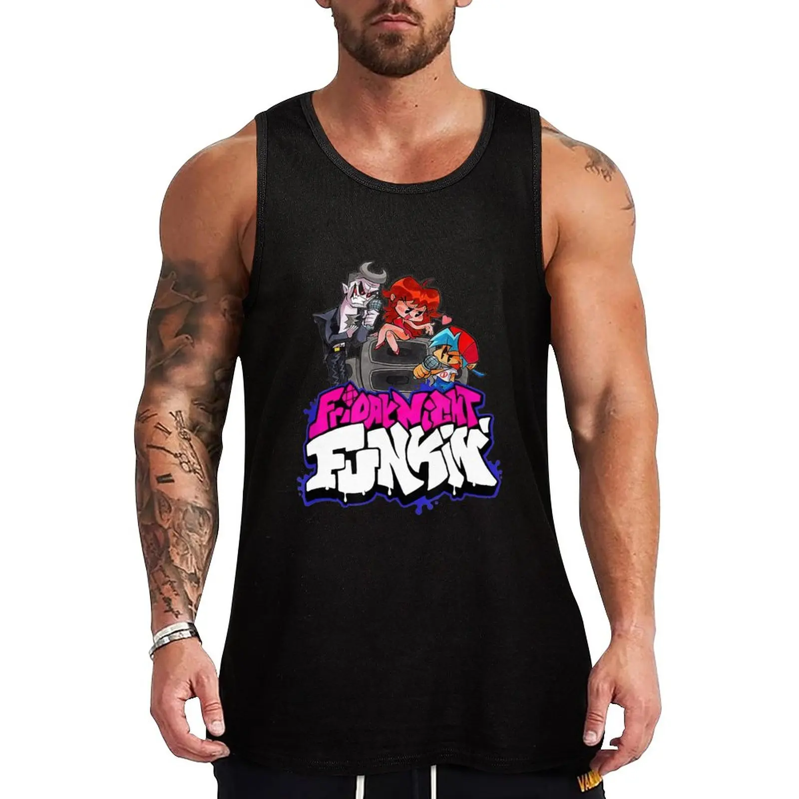 

New Friday Night Funkin Battle Rap Tank Top Vests Men's tops gym accessories men summer
