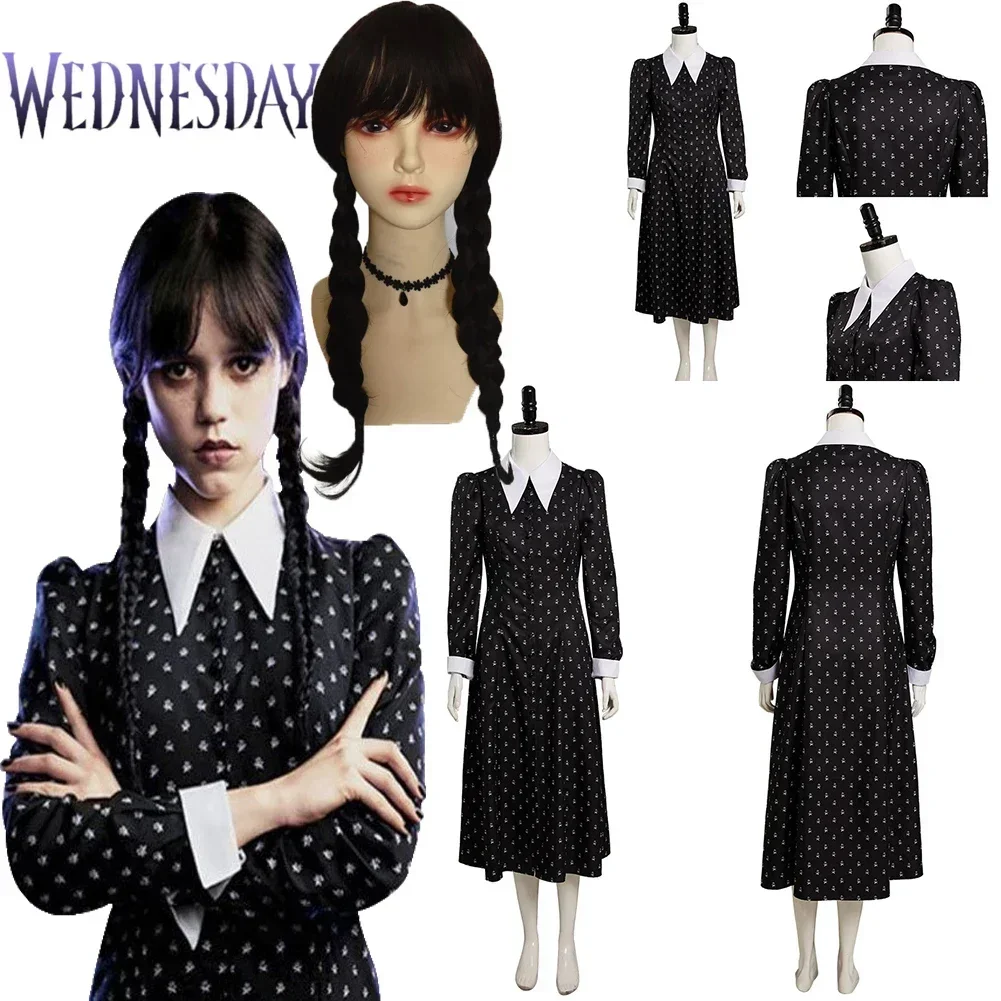 Wednesday Addams Cosplay Dress Addams Cosplay Costume Dress Vintage Black Gothic Printing Clothes Halloween Costumes Woman Girl 
Wednesday Addams Cosplay Dress Addams Cosplay Costume Dress Vintage Black Gothic Printing Clothes Halloween Costumes Woman Girl